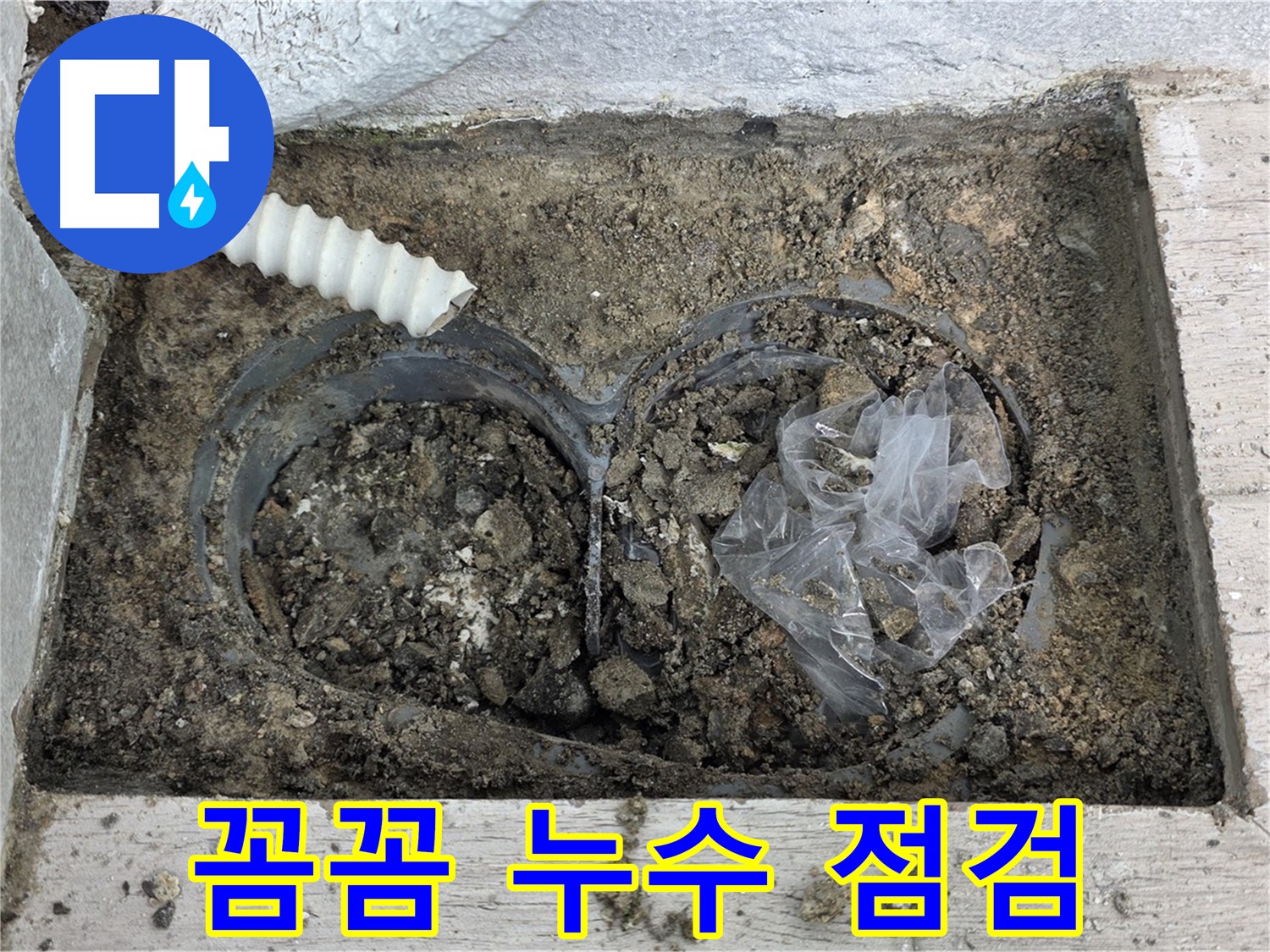 노원구 중계3동 청구3차 아파트에서 배수구 주변 누수를 꼼꼼하게 점검하고 있습니다 - 작은 누수도 놓치지 않습니다.