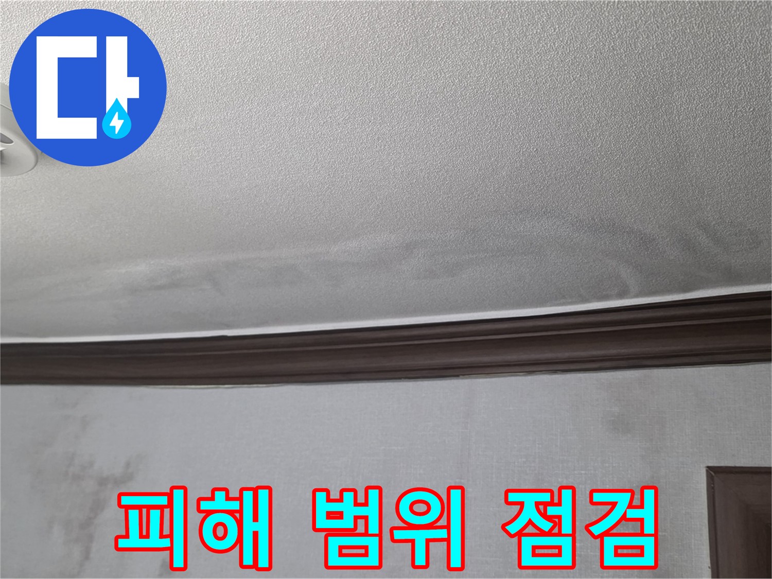 미아동 빌라 천장 누수 - 누수 피해 범위를 꼼꼼하게 점검하고 있습니다
