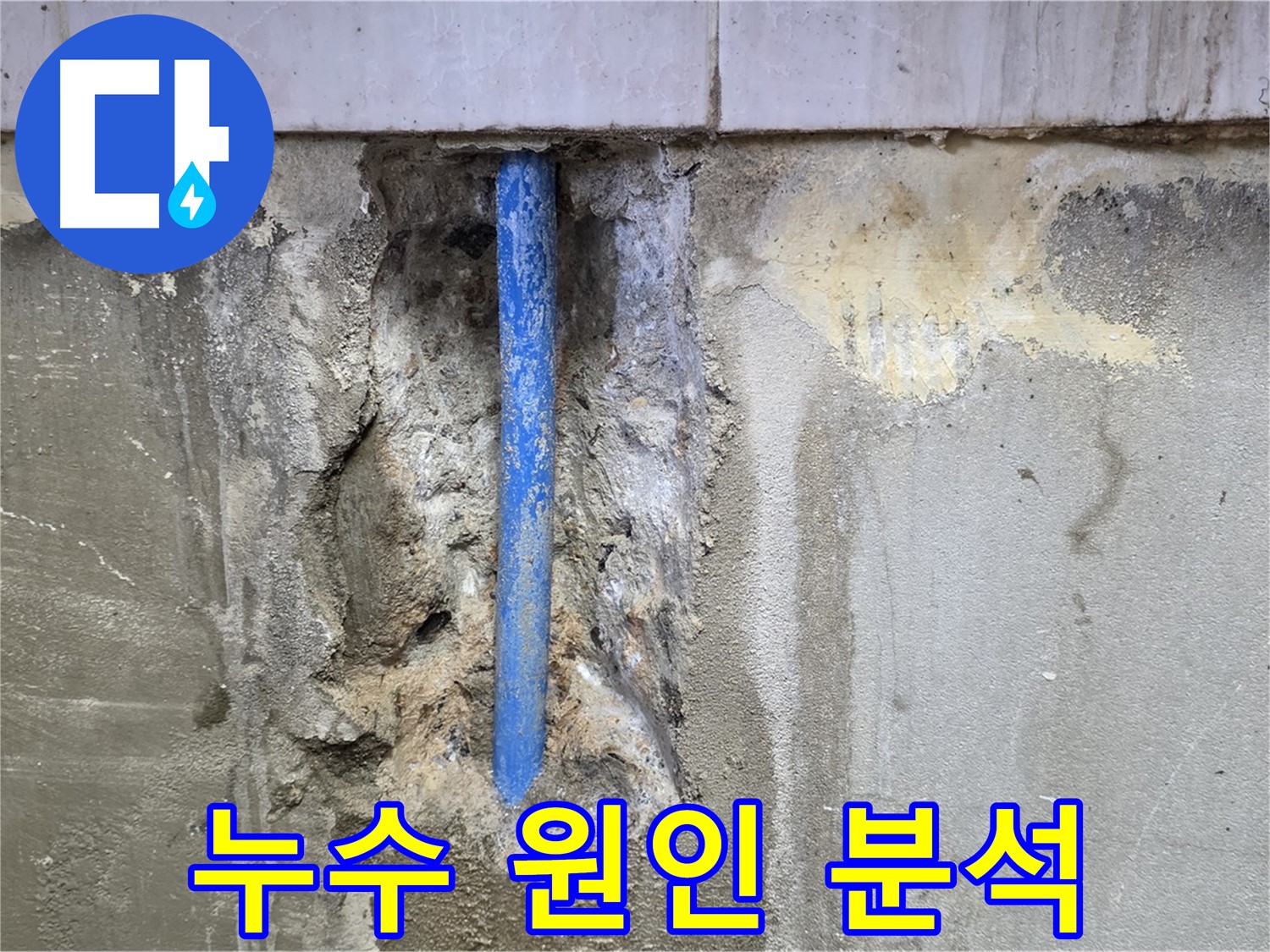 누수 원인을 분석하는 모습 - 정확한 진단이 중요합니다.