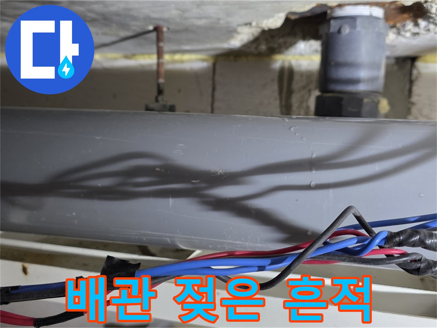 노원구 중계동 라이프청구신동아 아파트 배관 젖은 흔적 발견 - 누수 초기 증상일 수 있습니다.