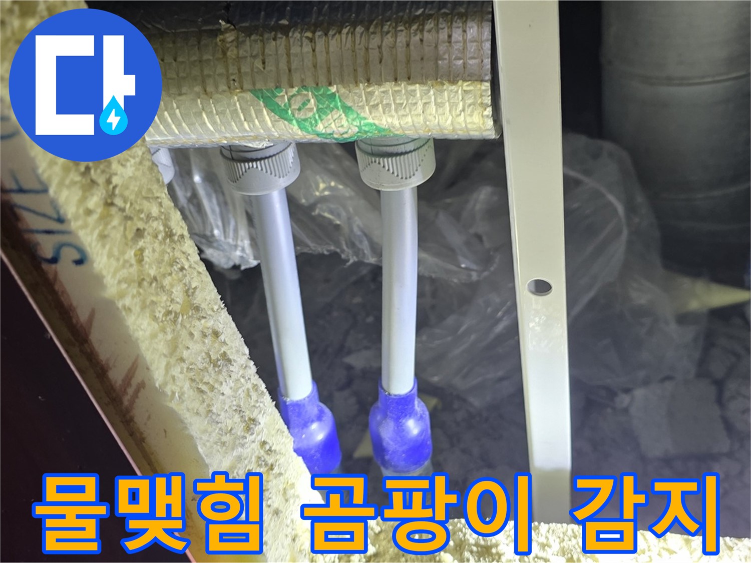 삼숭동 양주자이 누수 - 배관 연결 부속 주변 물맺힘 및 곰팡이 냄새 발생 여부 감지