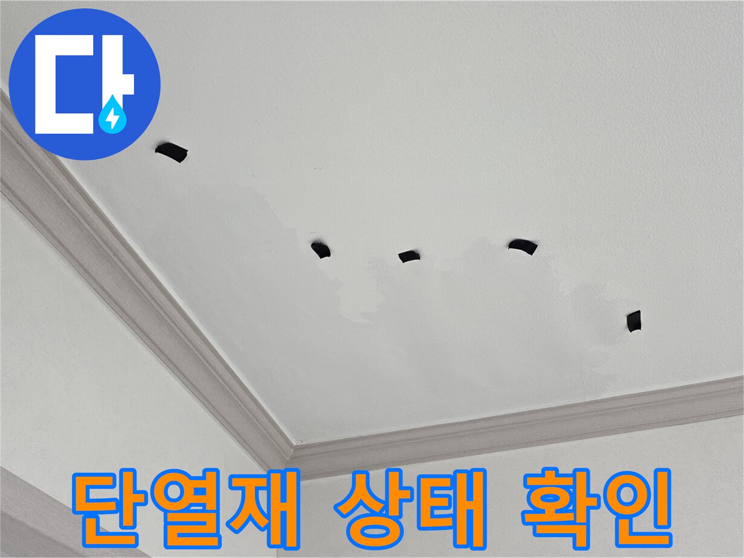 천장 내부 단열재 상태 확인 - 젖음 및 곰팡이 여부