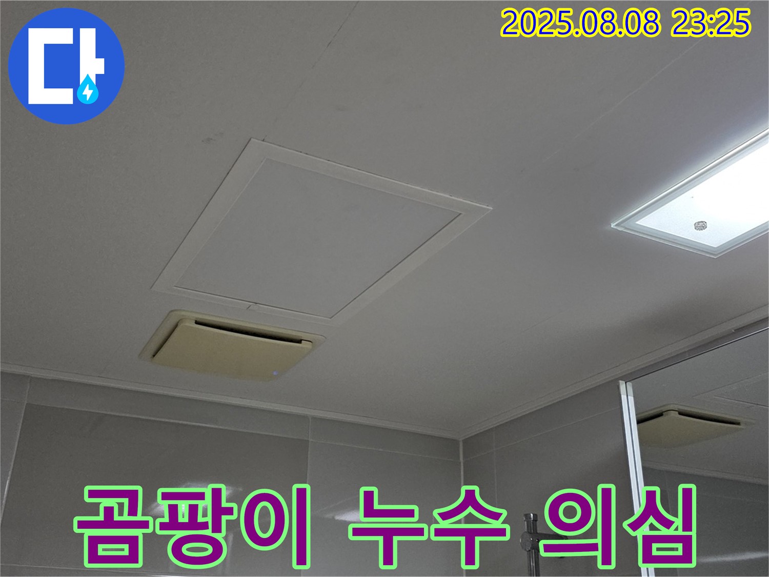 옥정 율정마을 아파트 - 욕실 천장 점검구 주변 곰팡이 발생 시 누수 의심