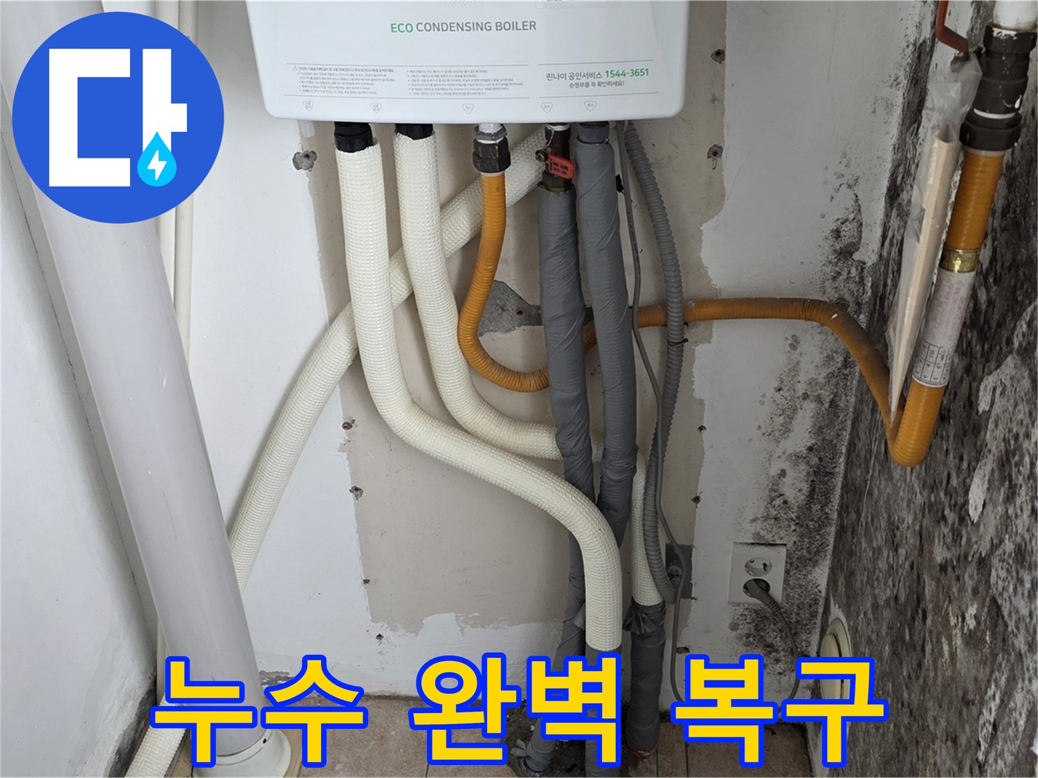 길음동 아파트 누수 공사 - 곰팡이 벽, 보일러 연결부 부식 누수 완벽 복구 완료