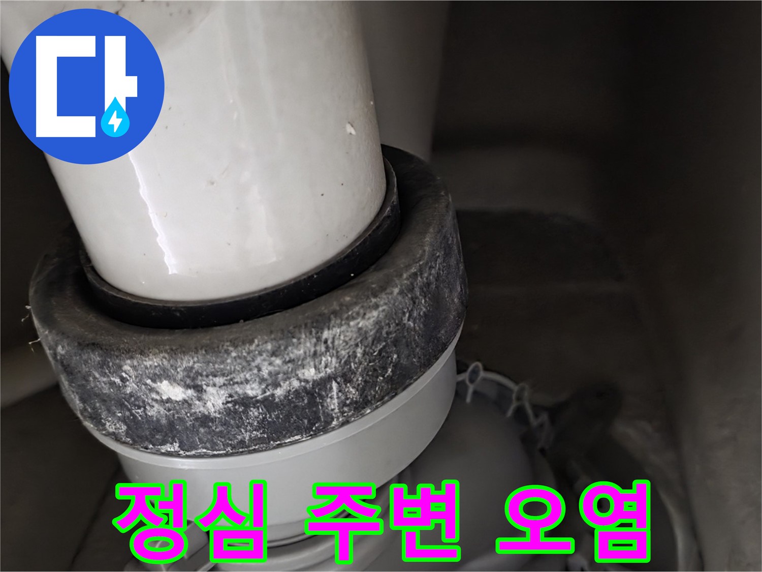 분당 운중동 산운마을 6단지 변기 누수 - 정심 주변 오염이 심각한 상태