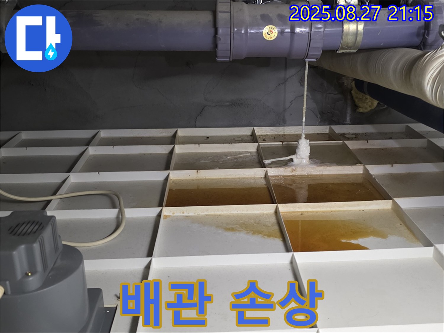 분당구 운중동 산운마을 - 배관 손상으로 인한 누수 발생 - 신속한 조치가 필요합니다.