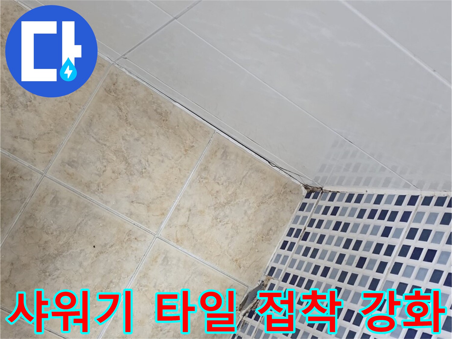 묵동 욕실 샤워기 주변 타일 틈새 누수 - 실리콘 재시공 및 타일 접착 강화