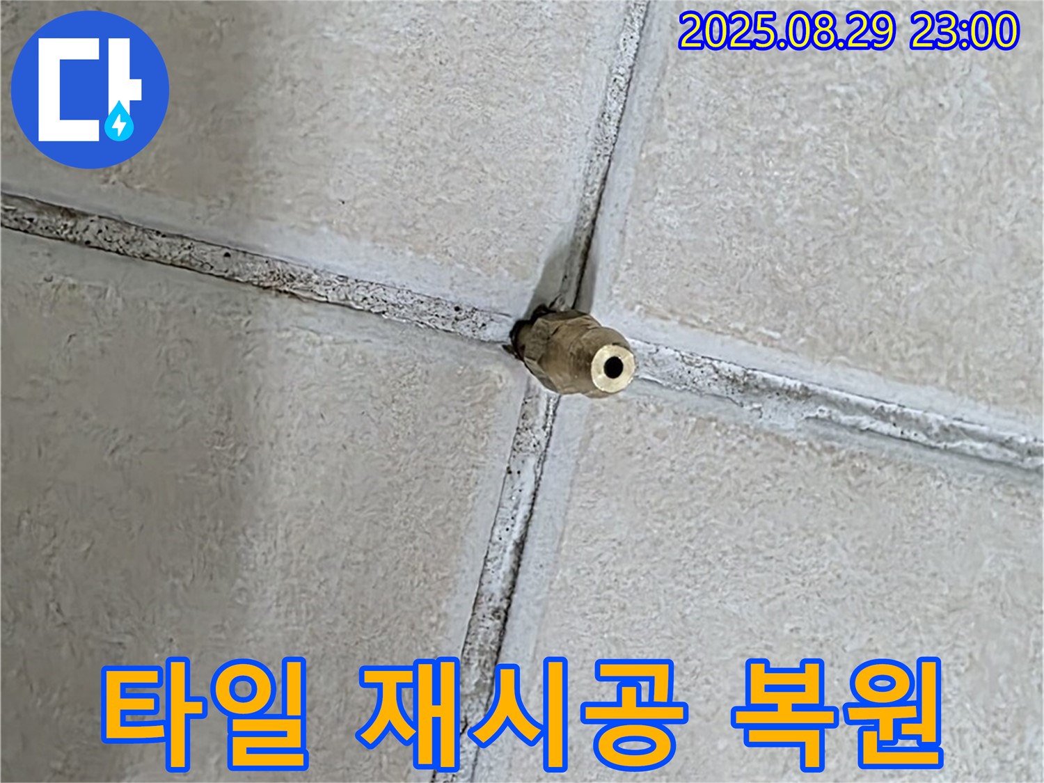 양주 백석 서광아파트 누수 - 누수 공사 후 타일을 재시공하여 원래 모습 그대로 복원해 드립니다.