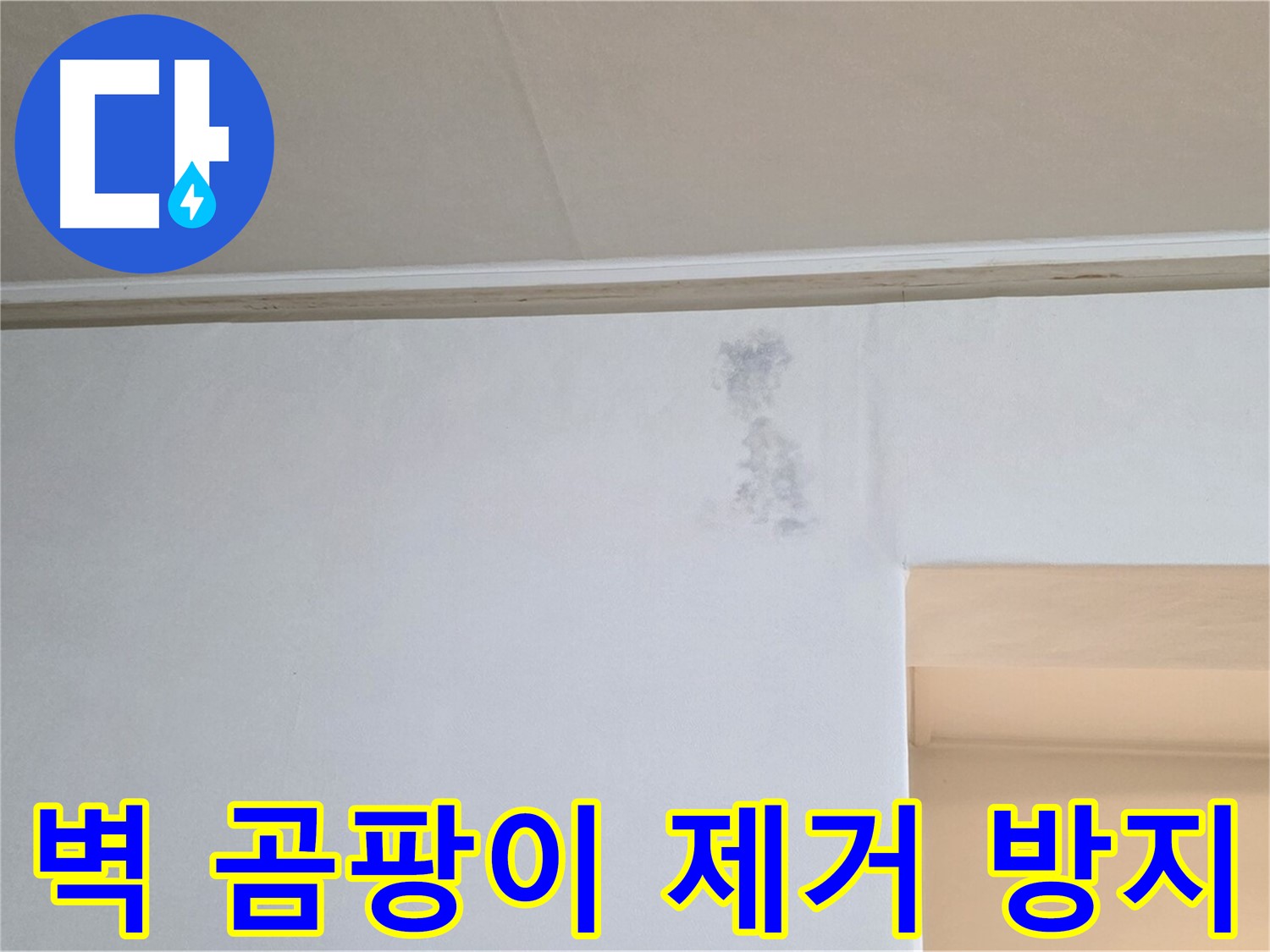 벽 곰팡이 - 곰팡이 제거 후 재발 방지 시공을 완료한 깨끗한 벽면의 모습입니다.