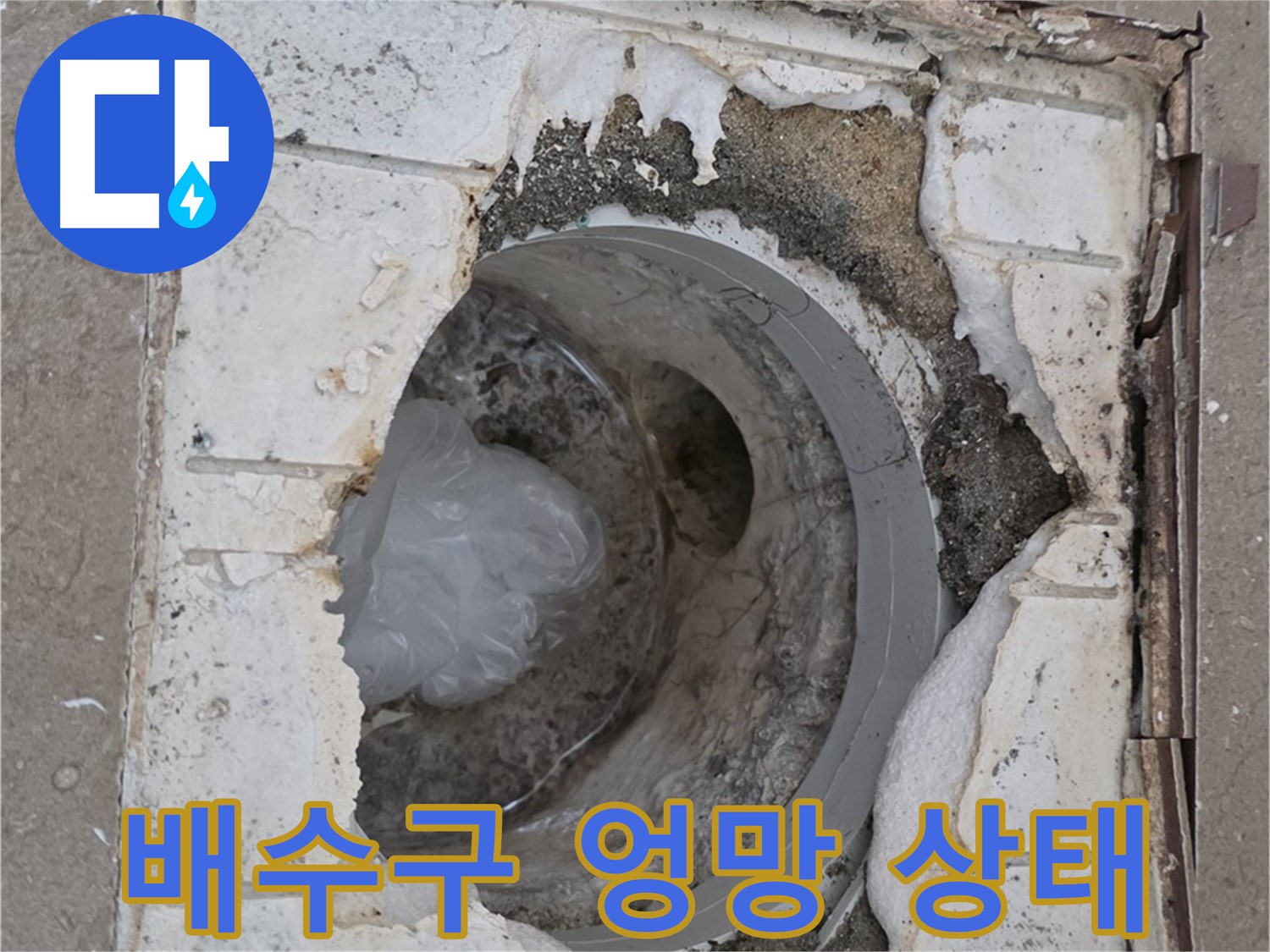 포천 일동 아파트 - 욕실 배수구 엉망 상태