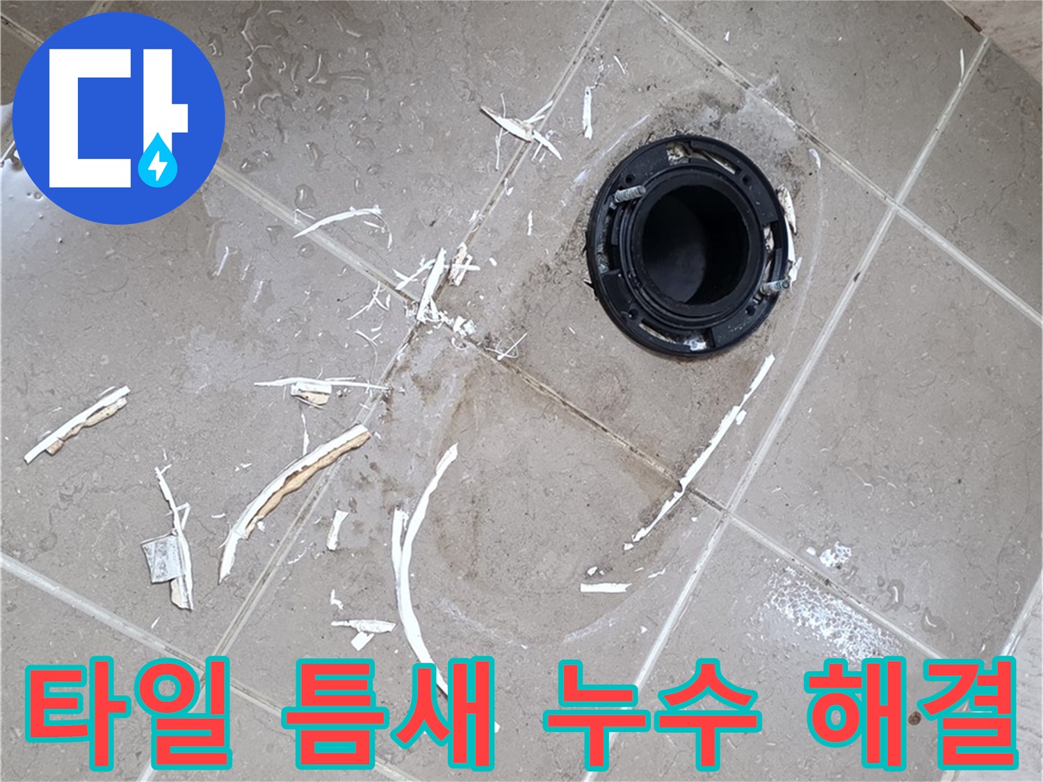 포천 일동 아파트 화장실 누수 - 깨진 타일 틈새 누수 해결 과정
