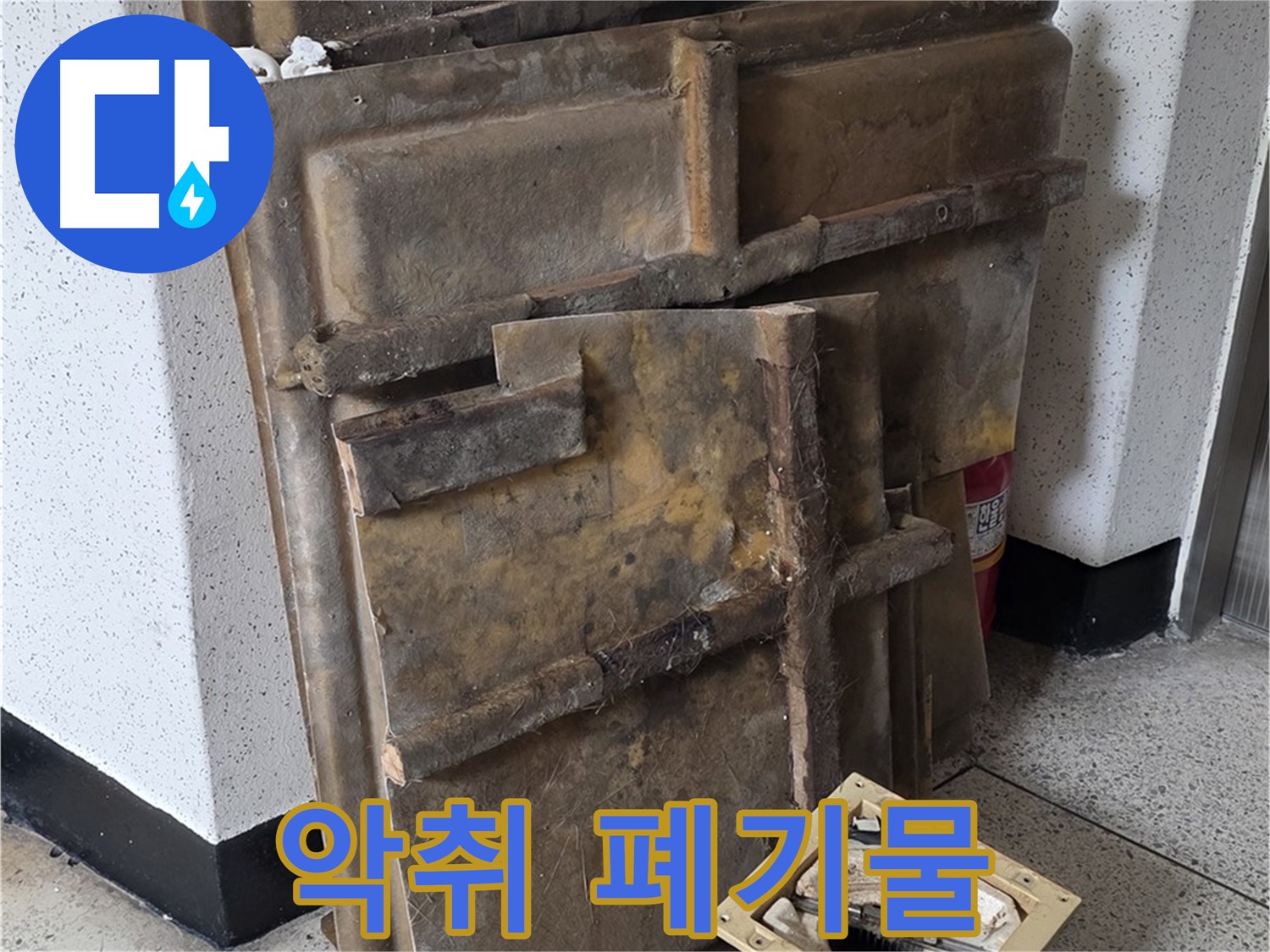 곰팡이 슨 폐기물 - 악취가 코를 찌르네