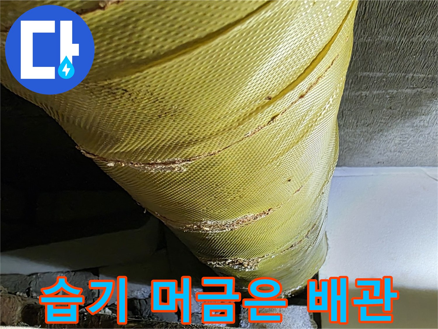 습기 머금은 배관 - 낡은 커버 - 곰팡이 위험