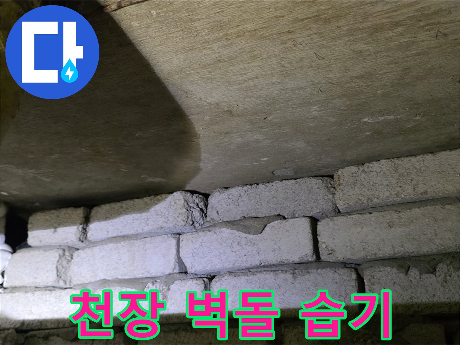 은평구 신사동 누수 - 새절역현대아파트 천장과 벽돌 틈새 주변 습기로 인한 곰팡이 발생 가능성