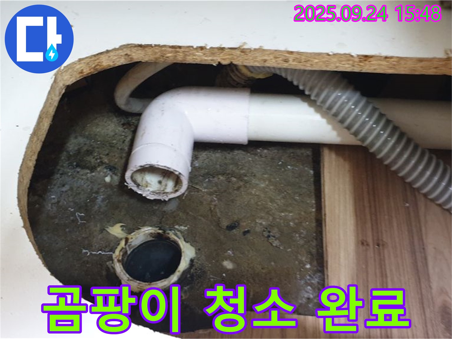 월계3동 싱크대 배수구 - 곰팡이를 깨끗하게 청소하여 쾌적한 환경을 만들어 드렸습니다.