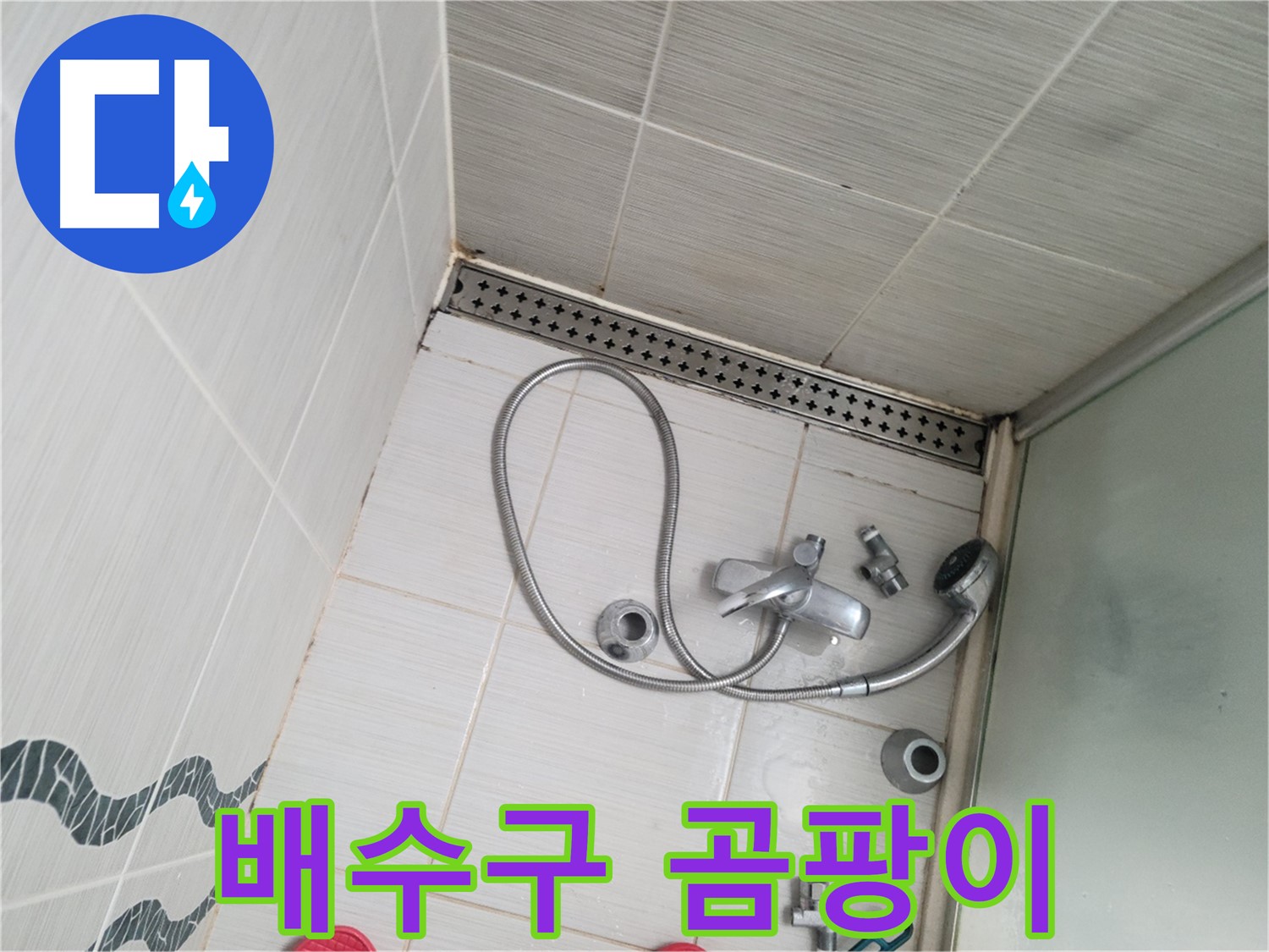 샤워기 배수구 주변 곰팡이 - 습기