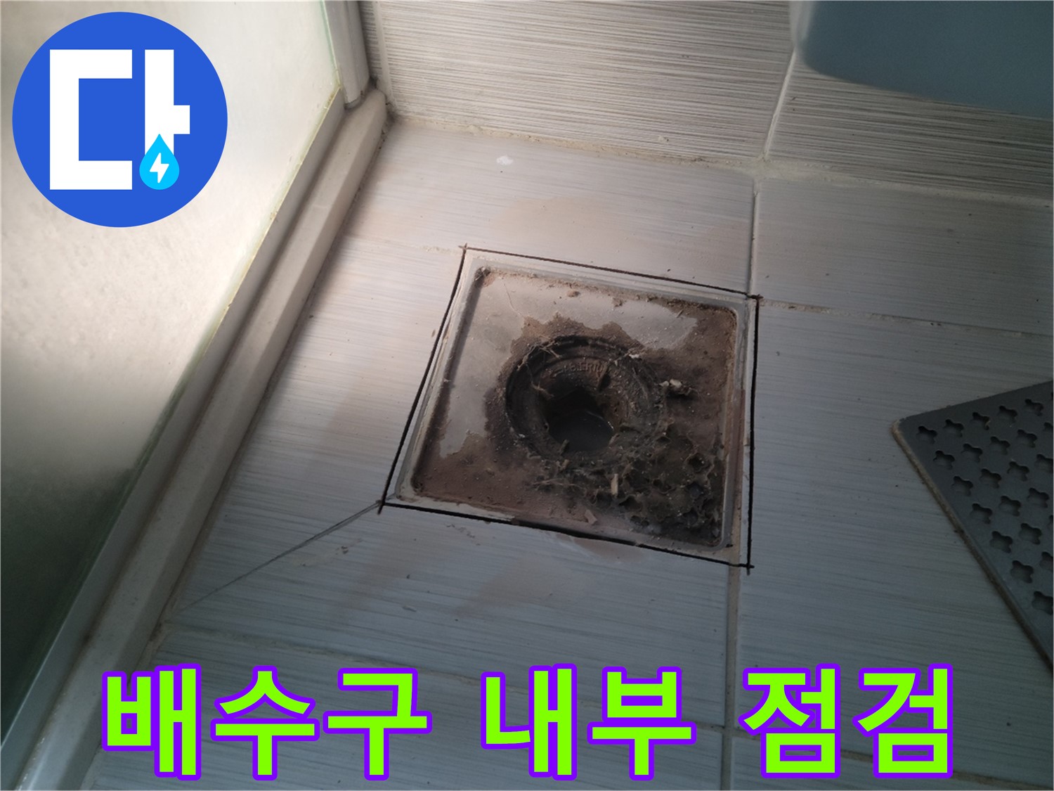 신창비바패밀리 욕실 배수구 내부 - 심각한 오염 상태 확인 및 꼼꼼한 점검