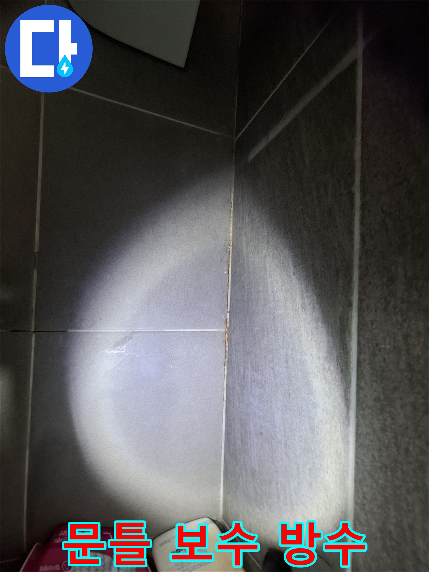 분당 삼평동 봇들마을 욕실 문틀 누수 - 문틀 하단 부식, 보수 및 방수 처리