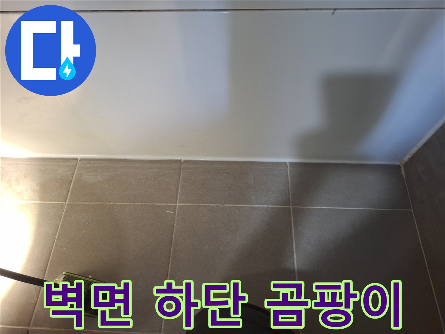 판교 삼평동 봇들마을2단지 이지더원 아파트 - 욕실 벽면 하단 곰팡이 상태 확인