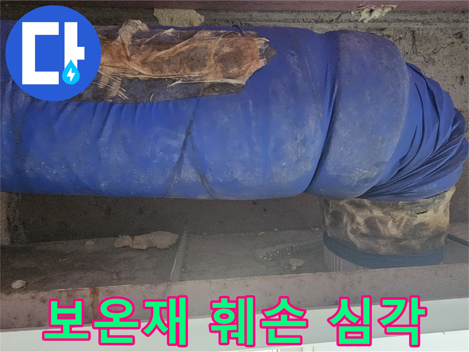 신월동 누수 - 배관 보온재 심한 훼손 상태 확인 및 누수 연관성 점검
