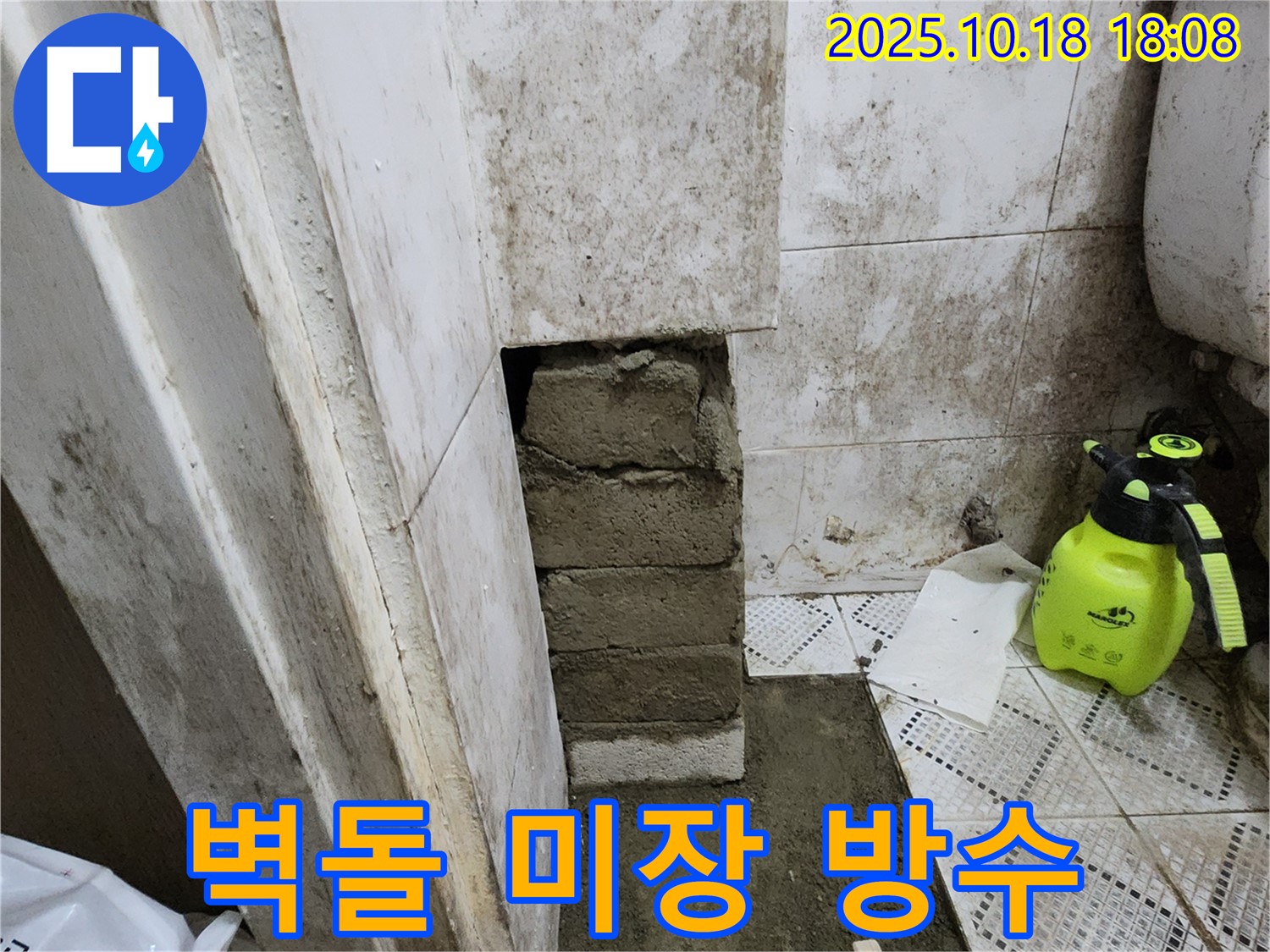 양주시 장흥면 욕실 벽 곰팡이 - 벽돌 미장 및 방수로 곰팡이 재발 완벽 차단!