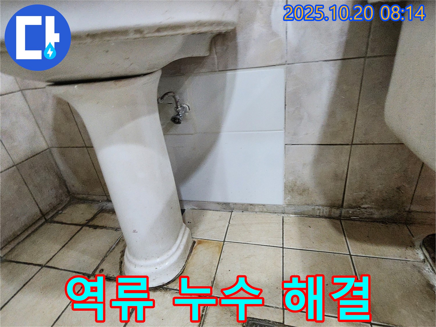 양주시 장흥면 석현리 세면대 누수 - 물 역류로 인해 발생한 누수 문제, 깨끗하게 해결했습니다.