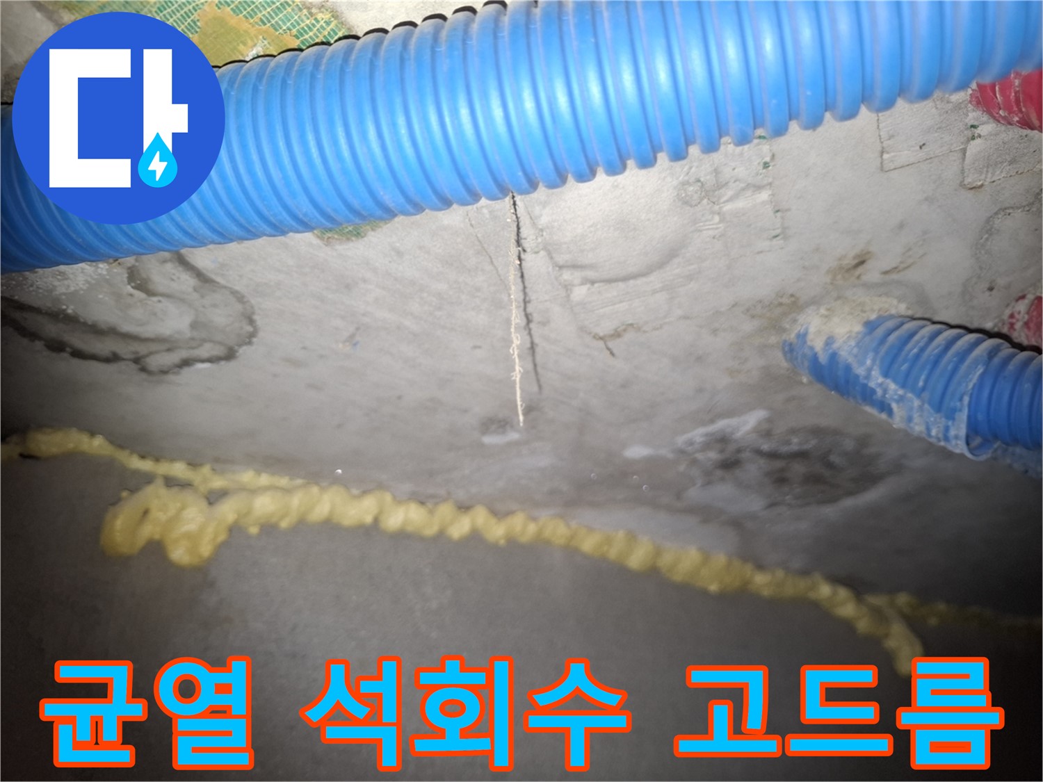 콘크리트 천장 균열 - 석회수 고드름 발견 - 신풍동 누수
