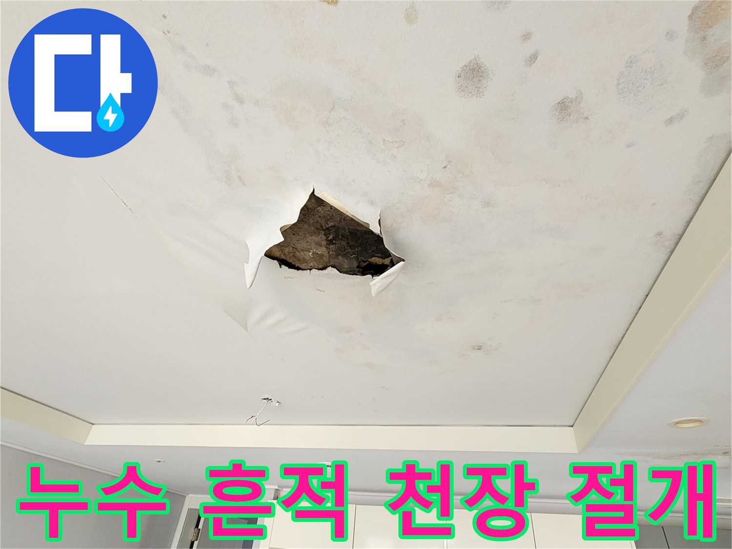 포천 무봉리 - 천장 누수로 인한 얼룩과 내부 배관 점검 부위
