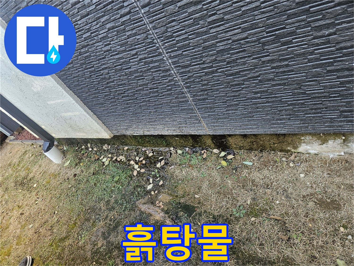 이천 마장 외벽 누수 의심 - 빗물에 의한 흙탕물 - 토양 유실 우려