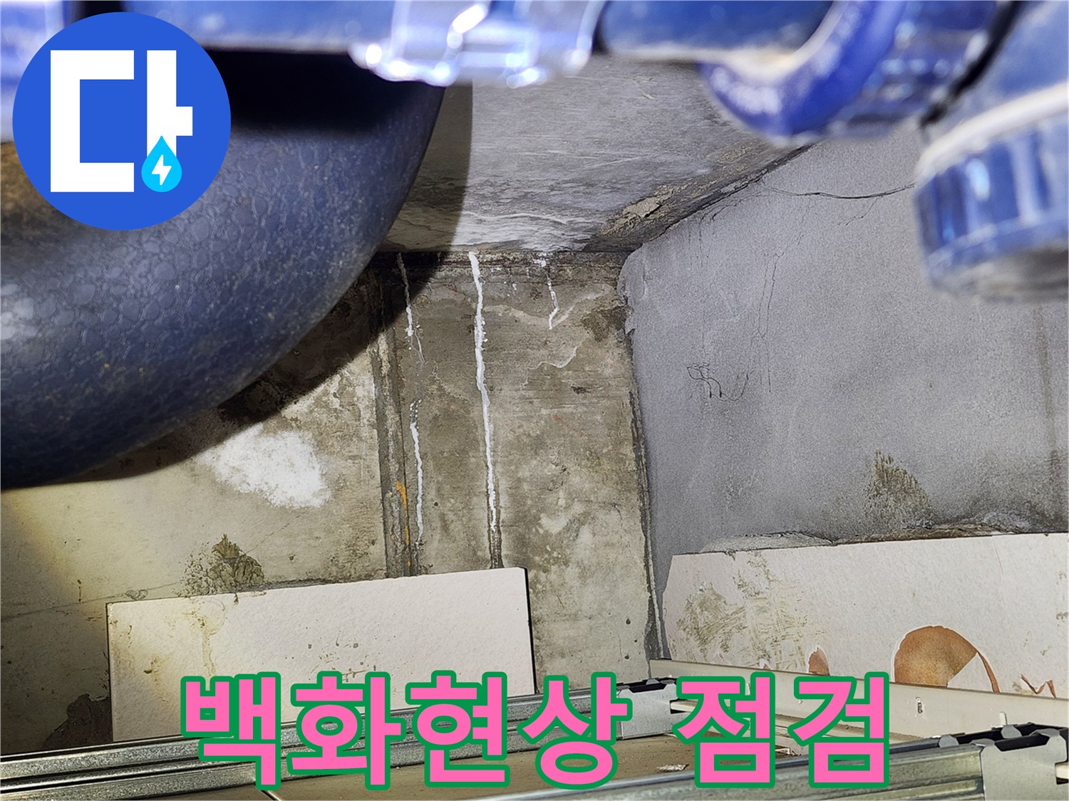 광명 철산동 두산위브아파트 욕실 하단 백화현상 - 누수 여부 꼼꼼히 확인