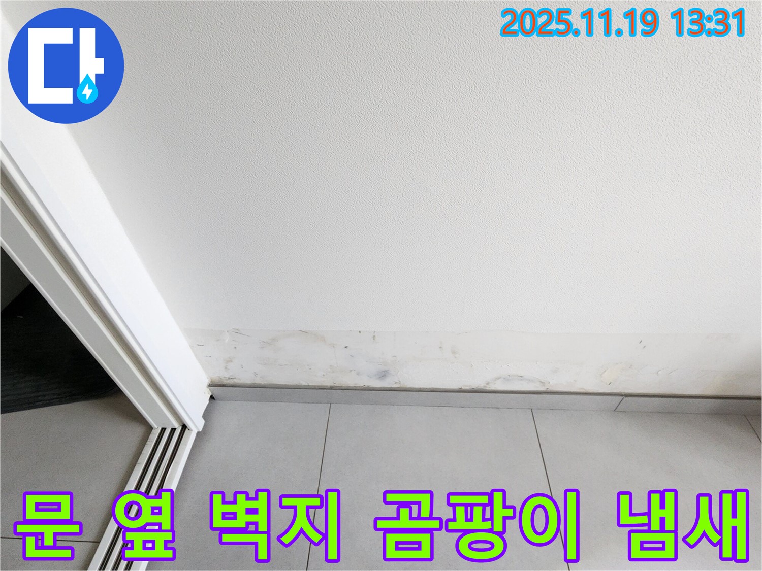포천 누수 - 내촌면 문 옆 벽지 곰팡이 냄새, 곰팡이가 퀴퀴한 냄새를 풍겨요!