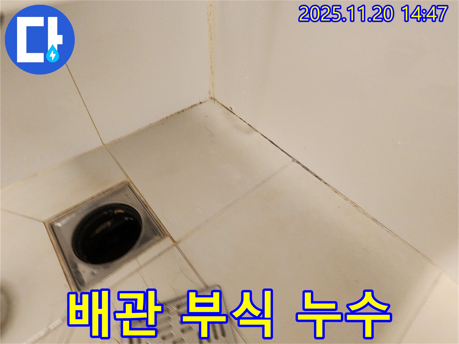 포천 마산리 보일러 하부 배관 - 연결 부위가 부식되어 누수가 발생했습니다.