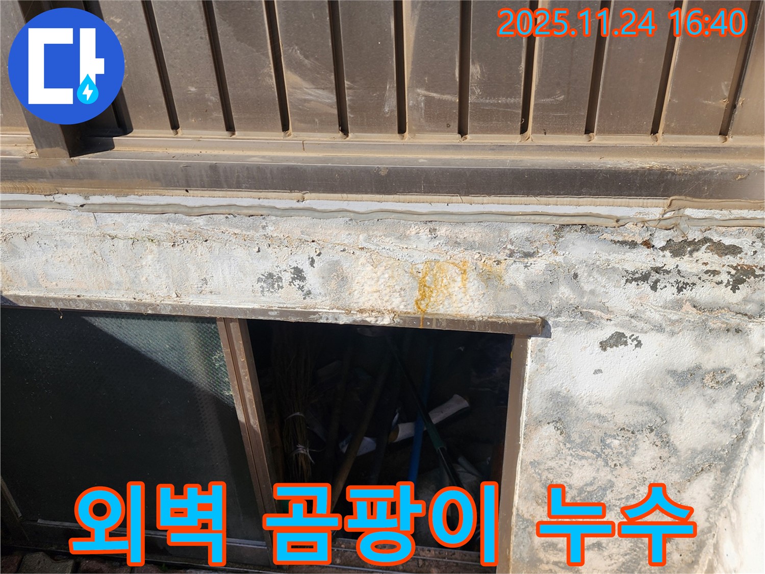 포천 신북면 가채리 반지하 외벽 주변 곰팡이 누수 - 곰팡이 제거와 누수 해결을 한 번에!