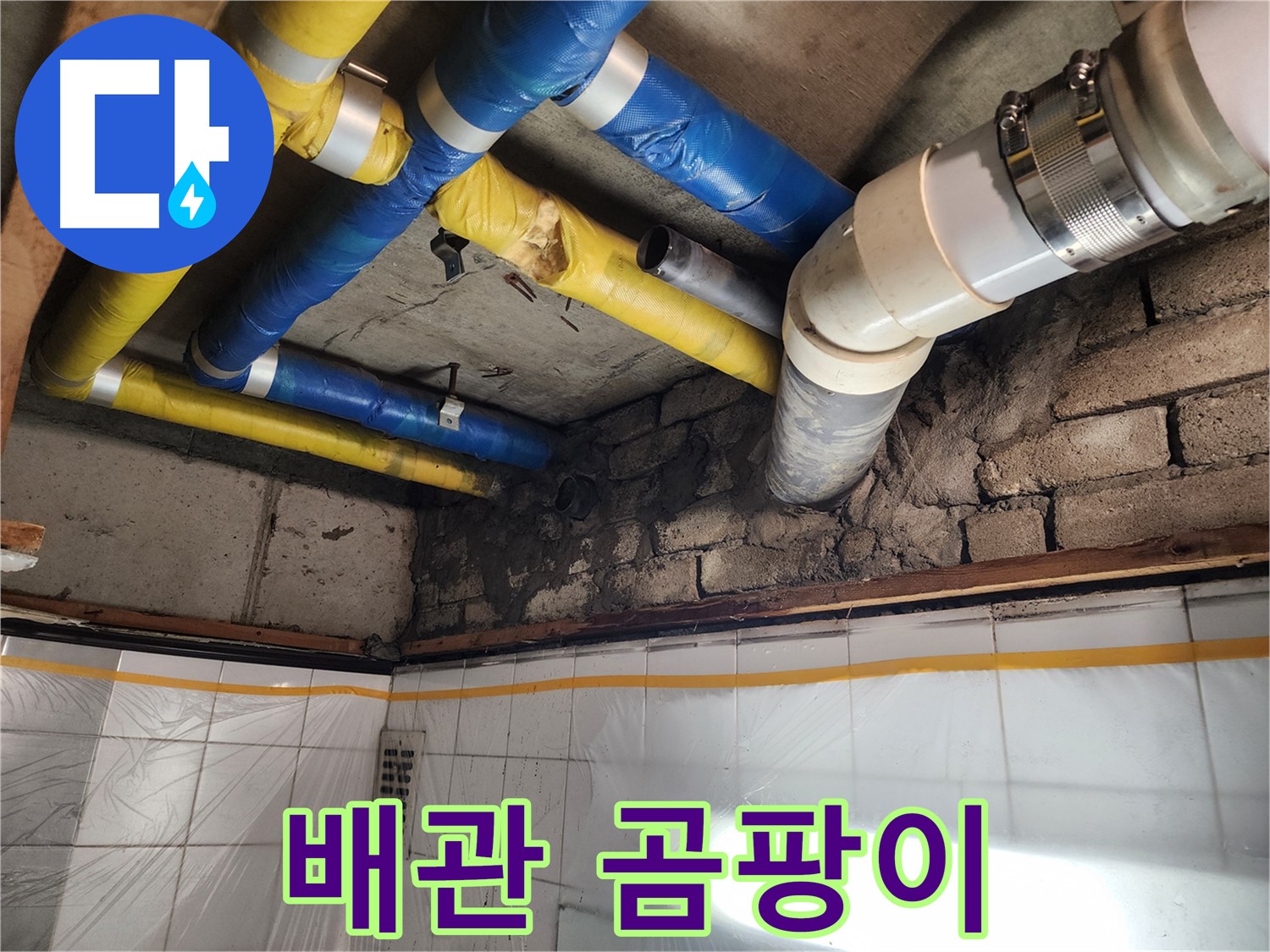 작전동 코오롱아파트 누수 - 배관 주변 곰팡이 발생