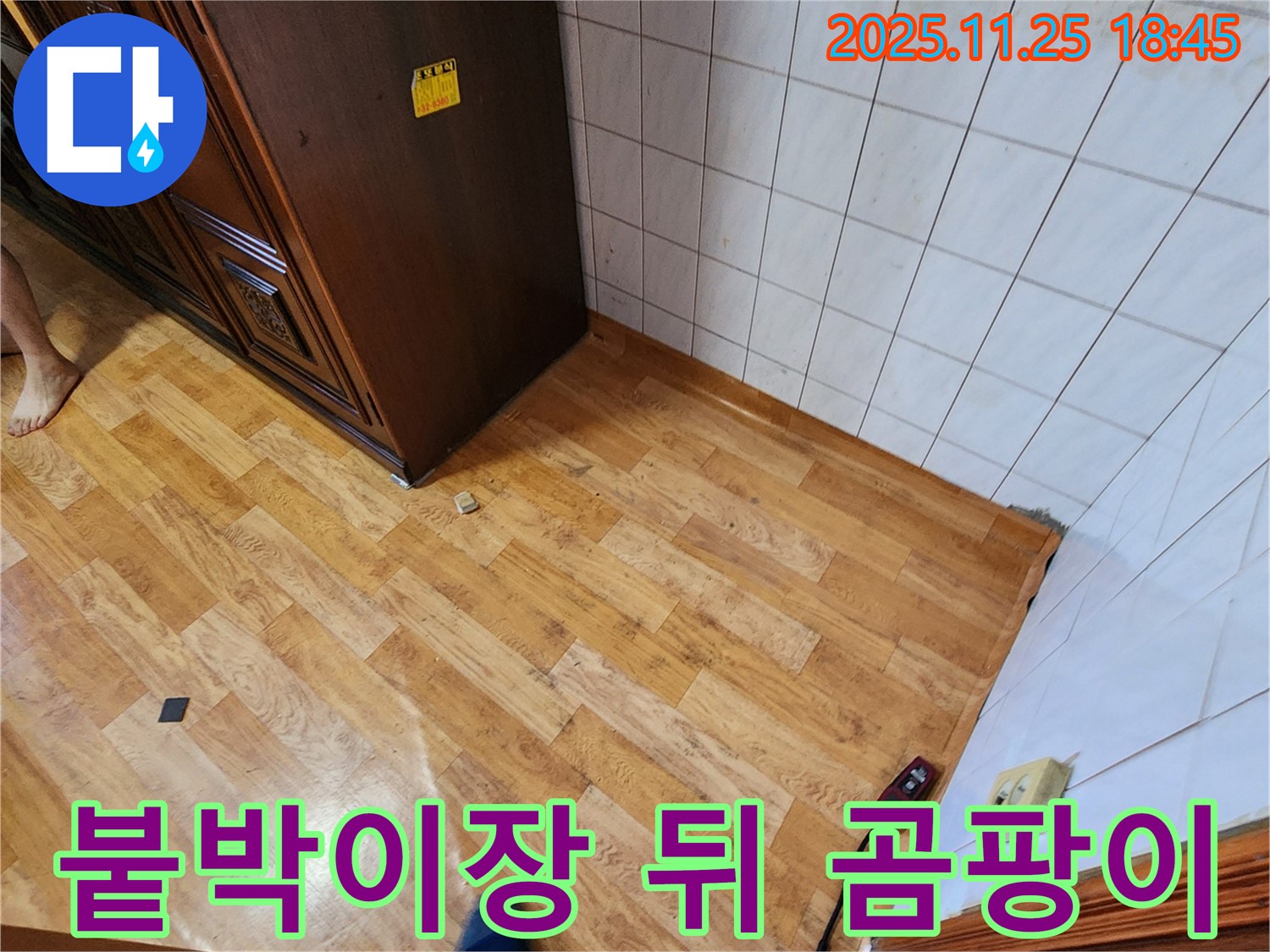 포천시 신북면 심곡리 - 붙박이장 뒤 곰팡이 - 숨겨진 누수 의심