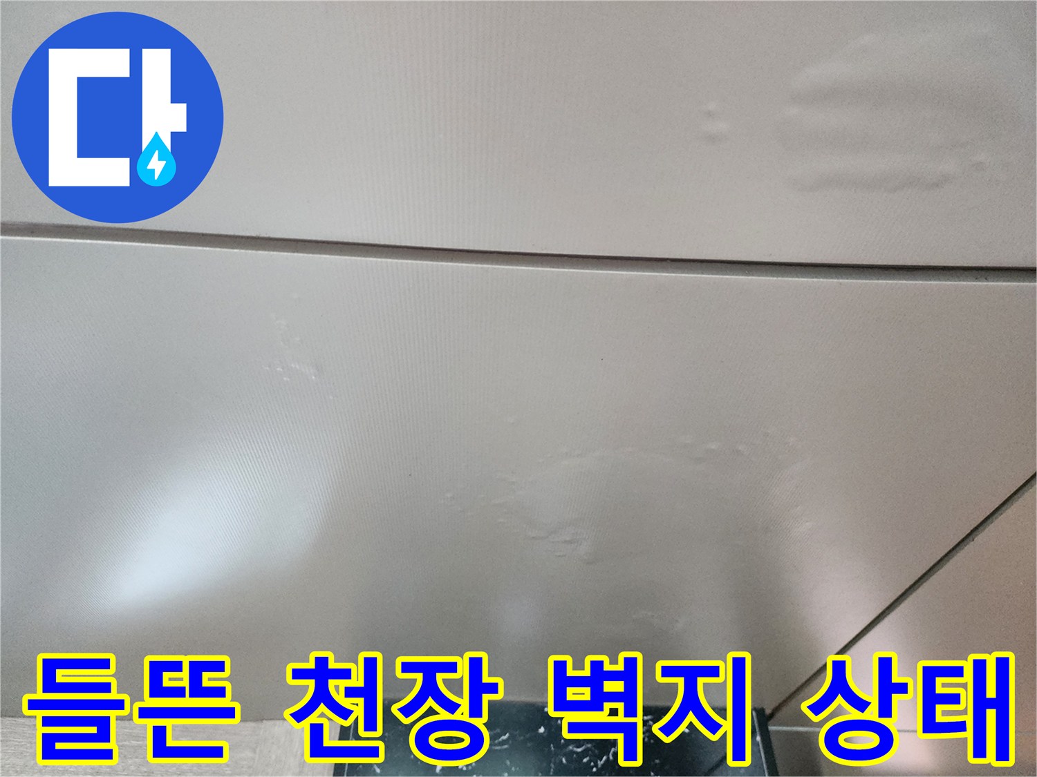 물샘으로 인한 천장 마감재의 변색 및 들뜸 현상 기록