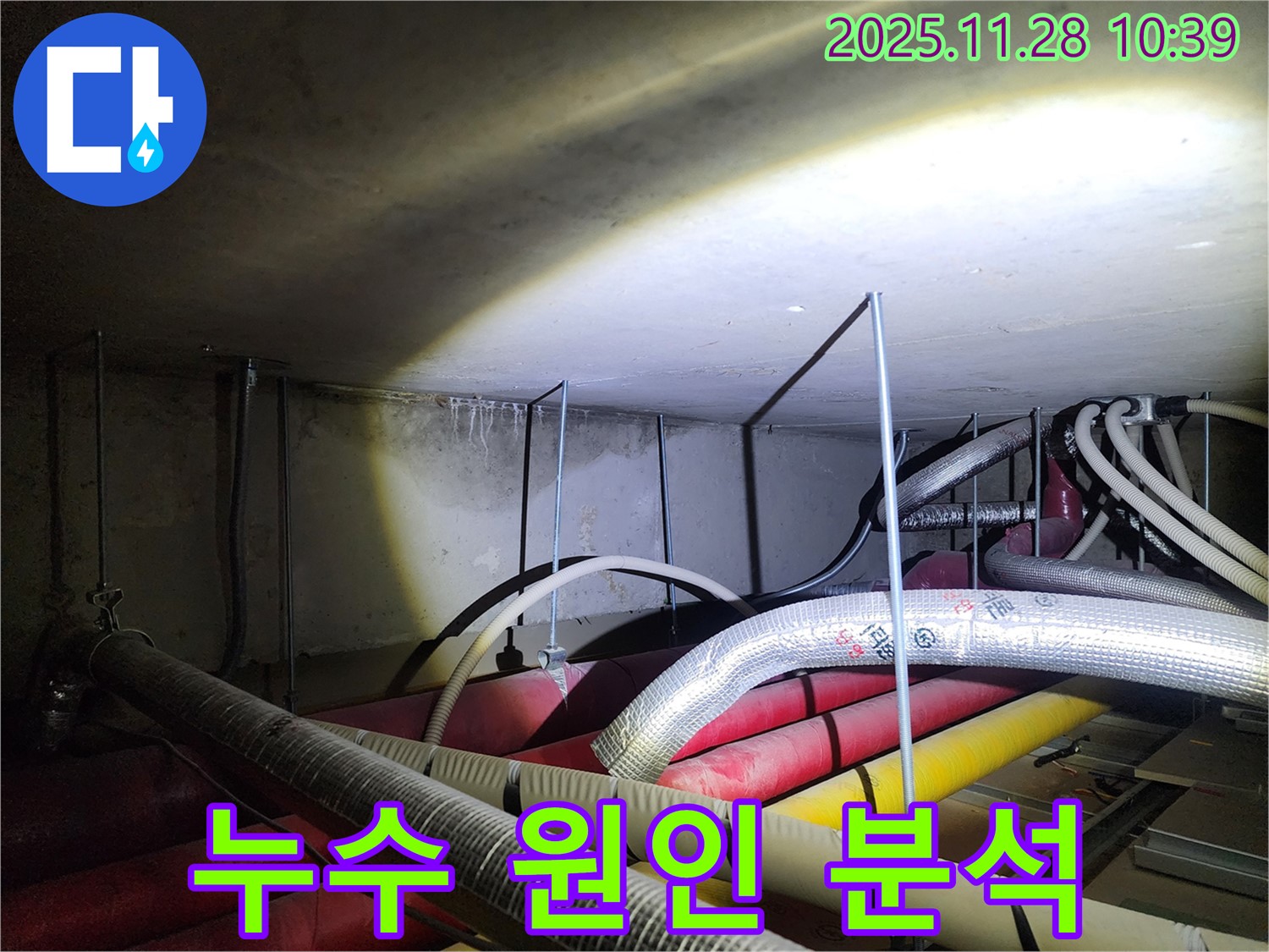 포천 신북면 금동리 누수 현장 - 누수 원인을 정확하게 분석하여 재발 방지를 위한 근본적인 해결책을 제시합니다.