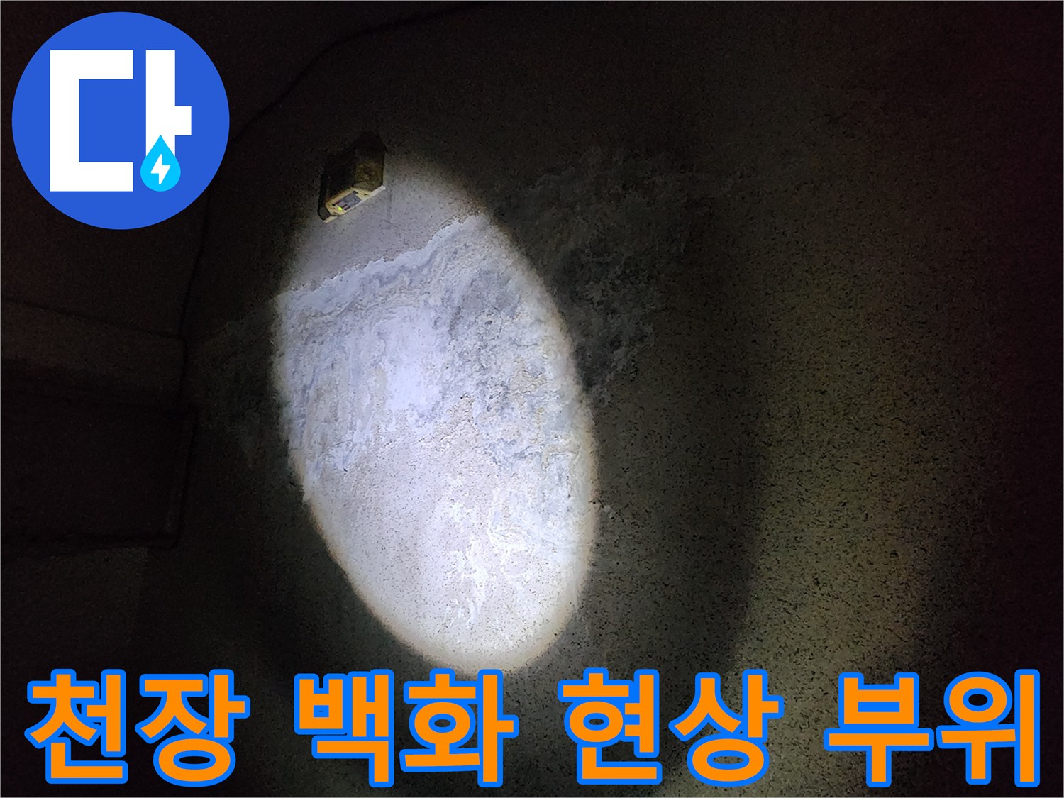 지하 주차장 천장 슬래브-백화 현상 및 습기 발생 상태