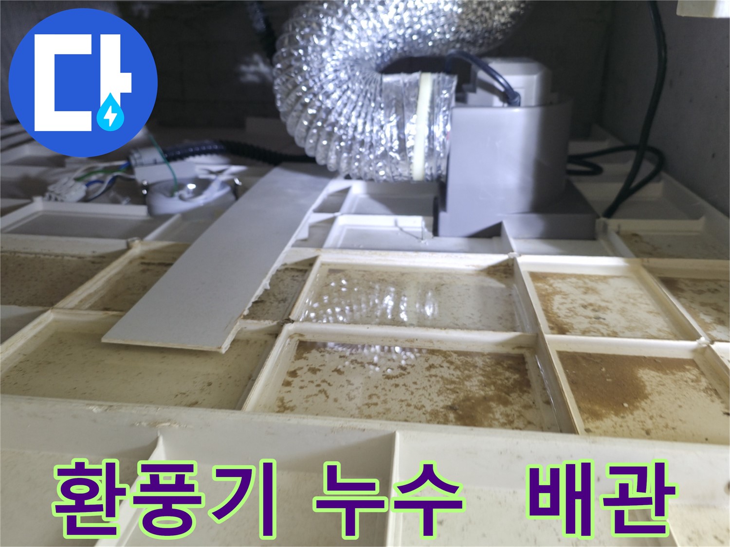 천장 환풍기 누수 - 배관 연결 부위 문제 여부 정밀 검사