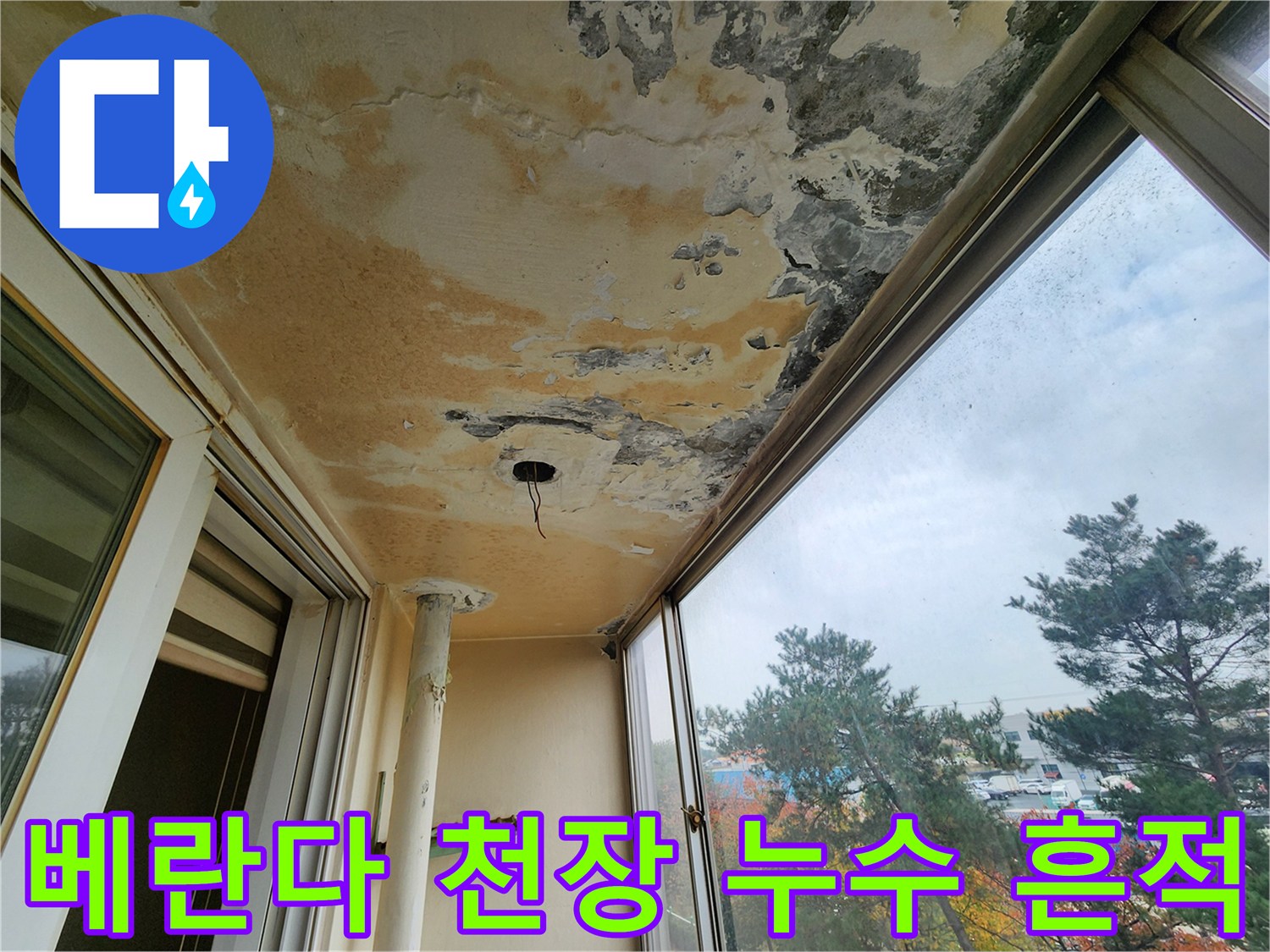 베란다-천장-부분별-변색과-곰팡이-상태
