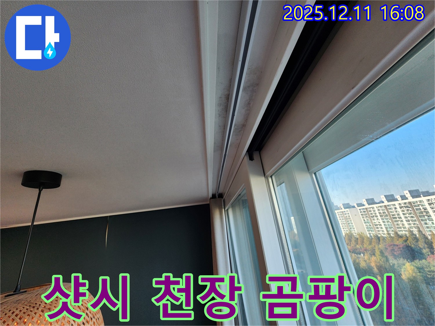 영중면 샷시 위 천장 곰팡이 - 확실한 차단 시공
