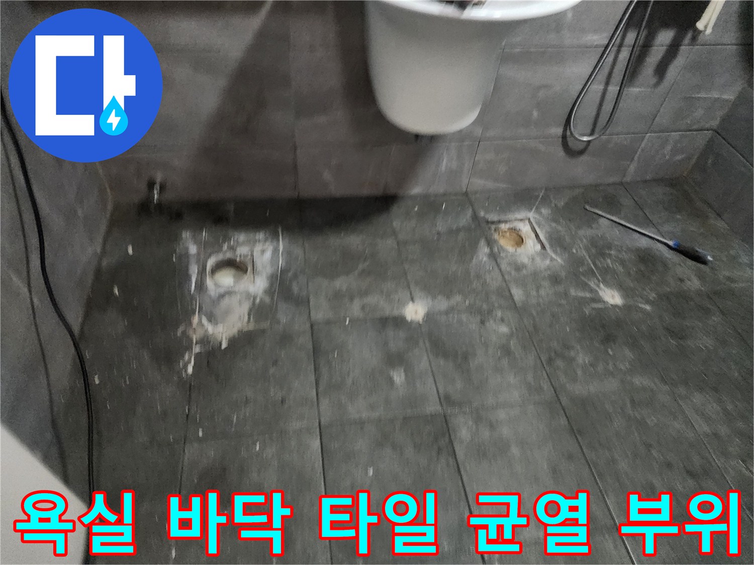 양주 현장-배수구 주변 타일 틈새 관찰