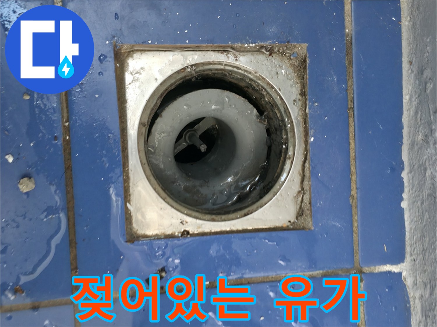성동구 현장-물기가 스며든 세탁실 하수구 주변