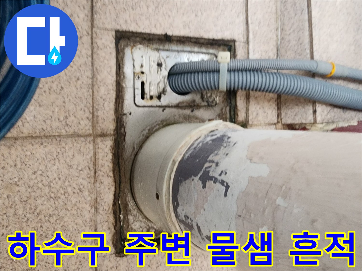화장실-배수관-주변-타일-틈새-누수흔적