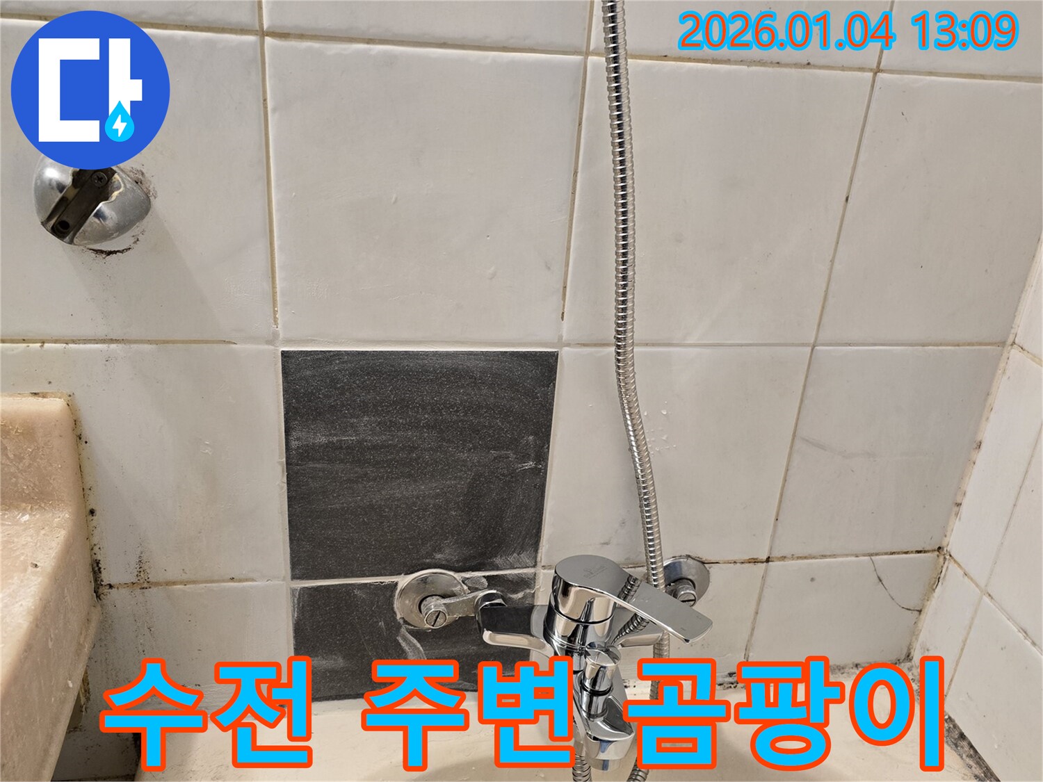 성동구 독서당로62가길 - 샤워기 수전 주변 곰팡이와 누수 흔적, 습한 환경