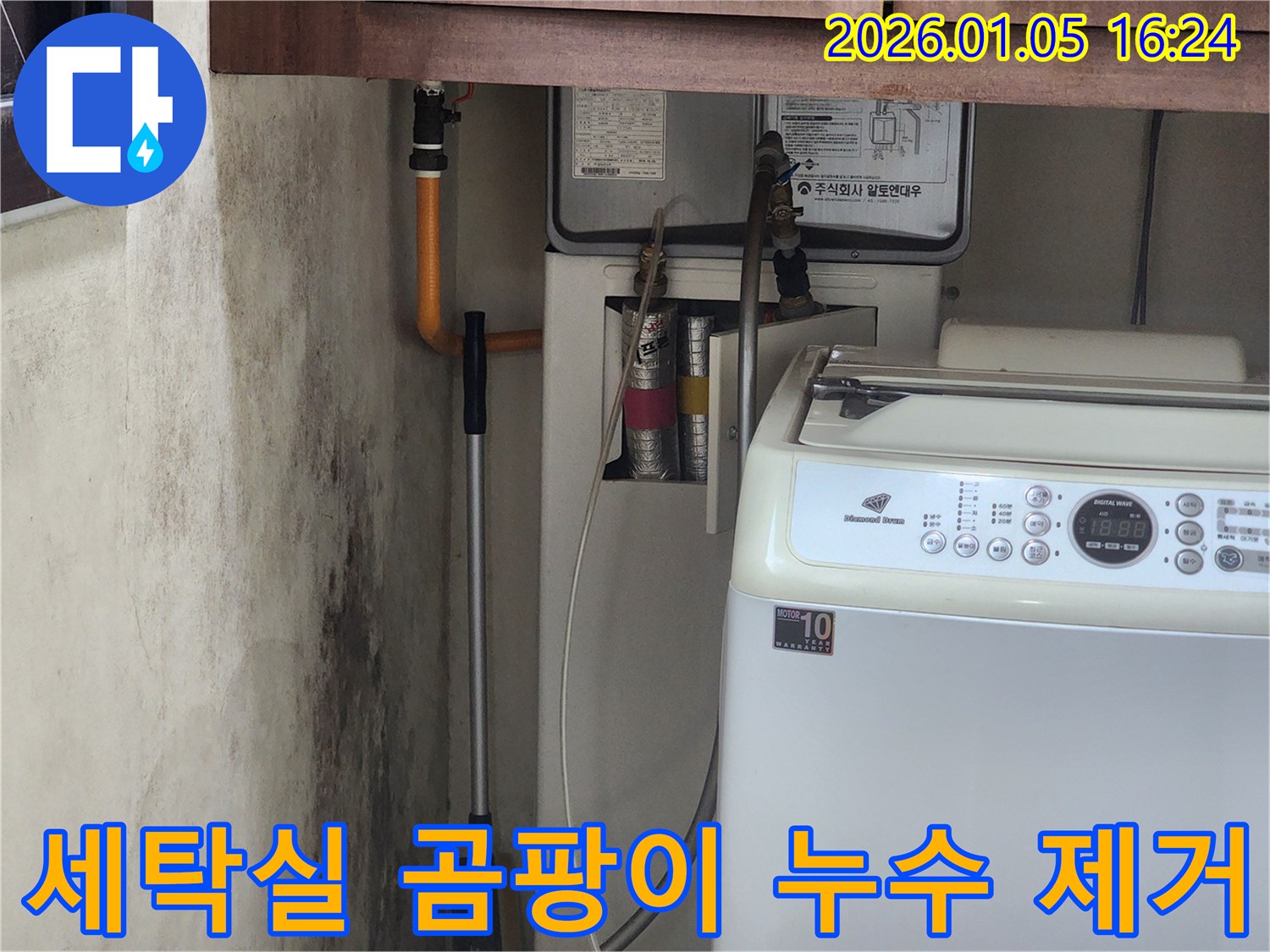 월계1동 세탁실 곰팡이 문제 - 누수 원인 확실하게 제거하고 해결