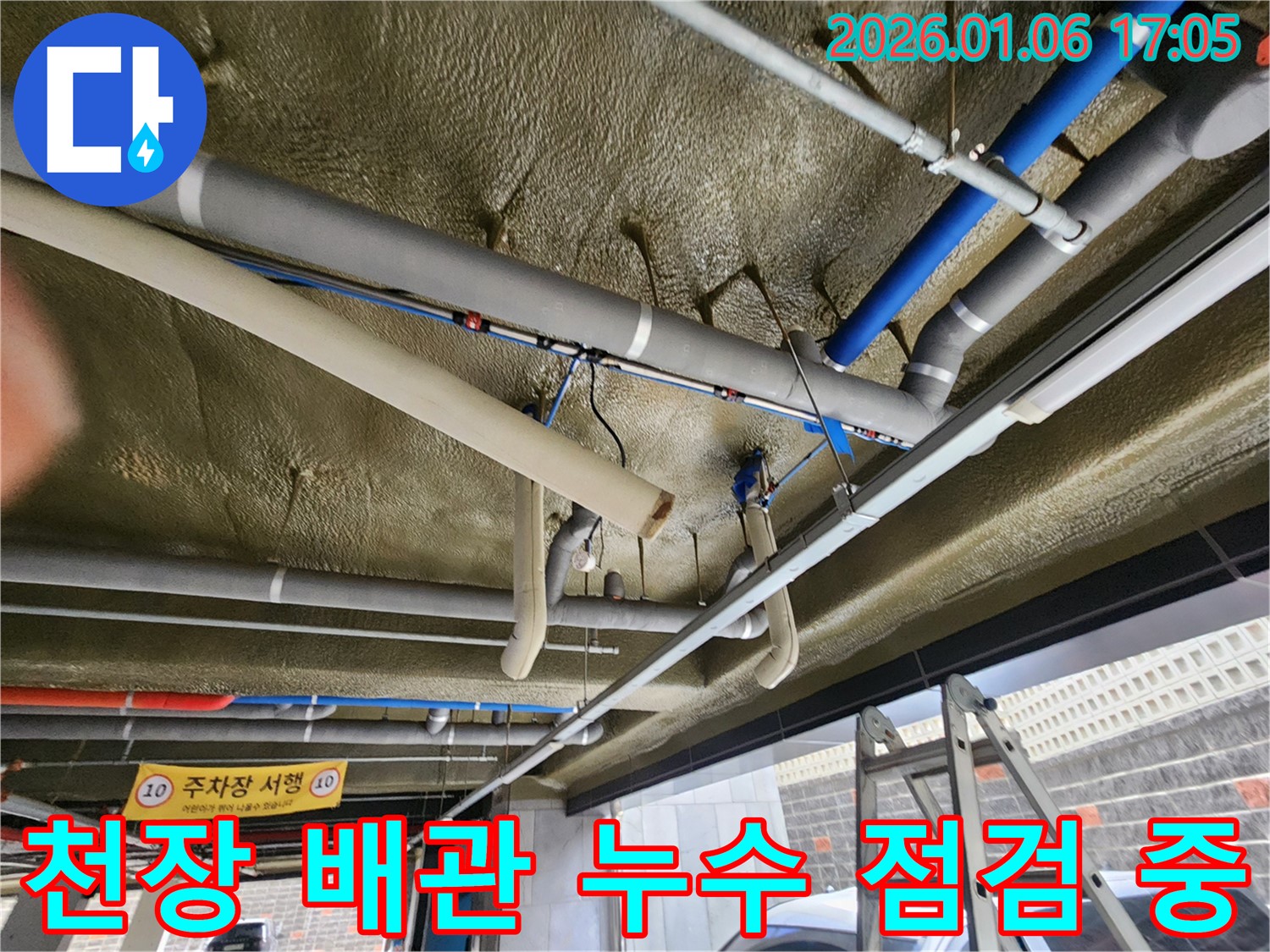노원구 월계동 천장 배관 누수 현장에서 꼼꼼하게 점검하고 있습니다 - 누수 문제는 신속하고 정확하게 해결해야 합니다.