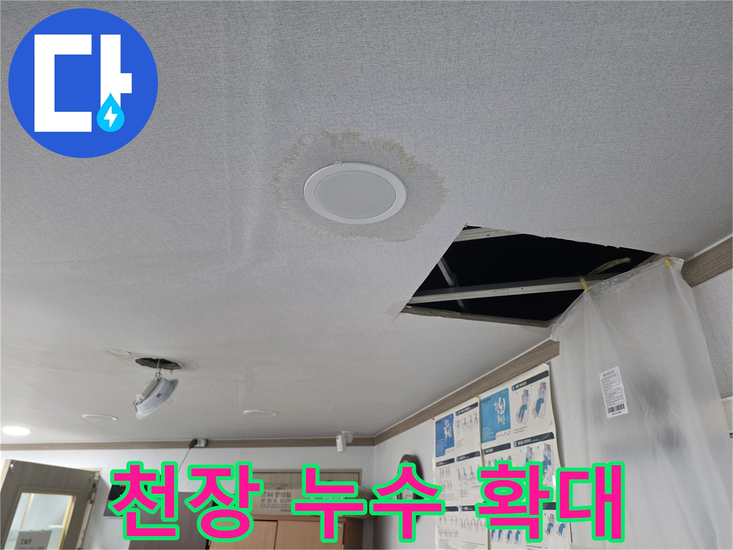 천장 누수 - 누수 부위 확대 - 미세 누수도 놓치지 않아