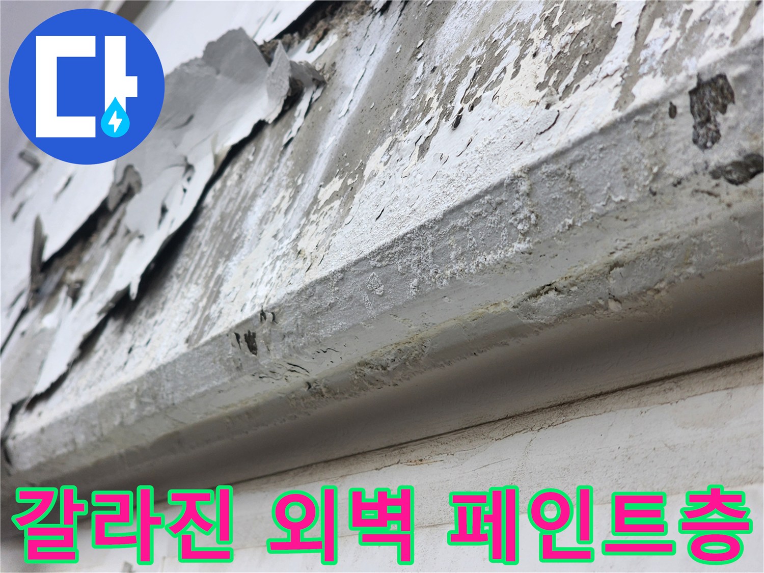 습기로-인해-부풀어오르고-벗겨진-외벽-페인트