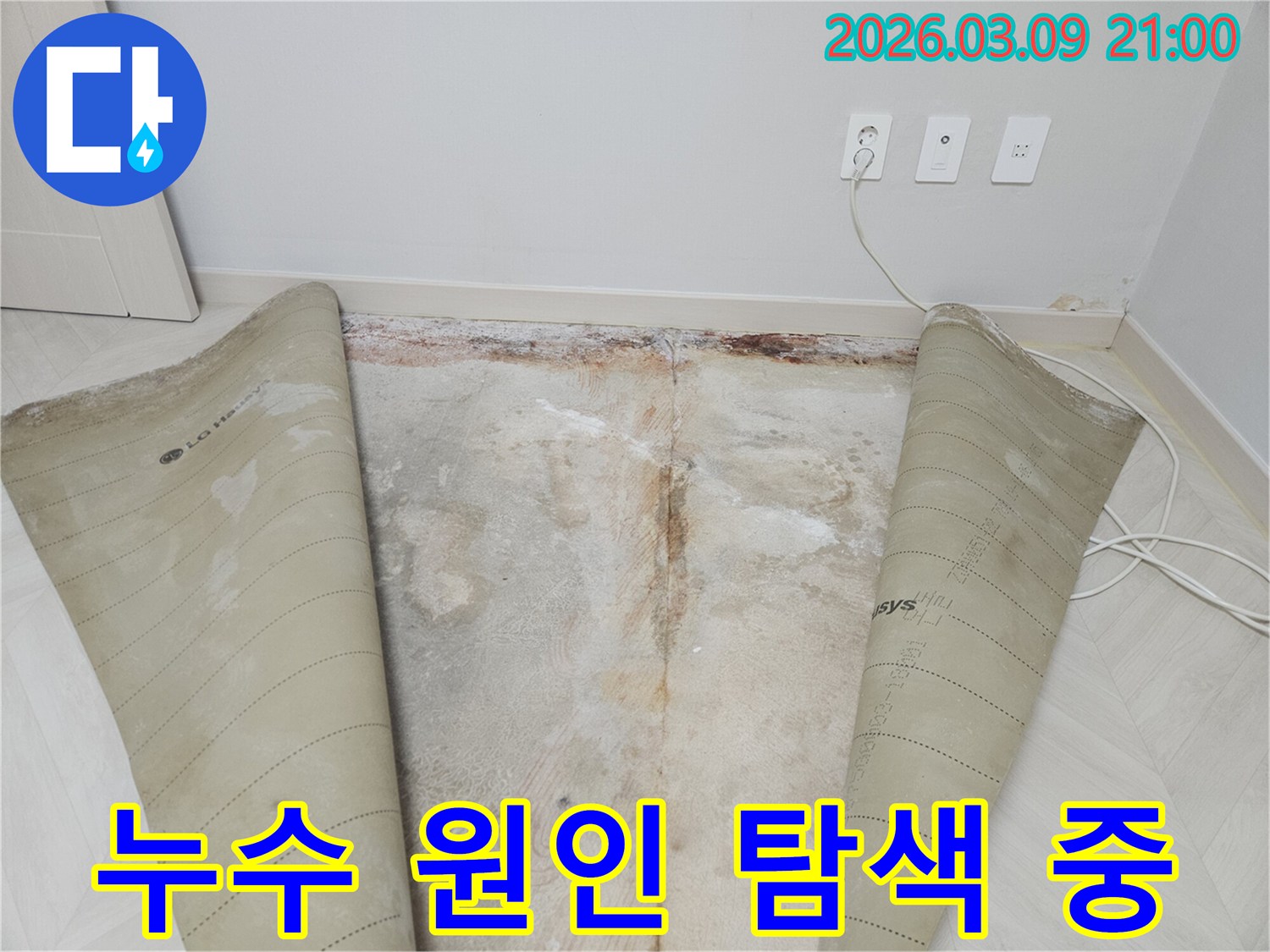 주택 바닥 아래-숨겨져 있던-누수 피해의-실제 모습입니다.